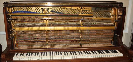 An early 20th century Bluthner rosewood cased upright piano,